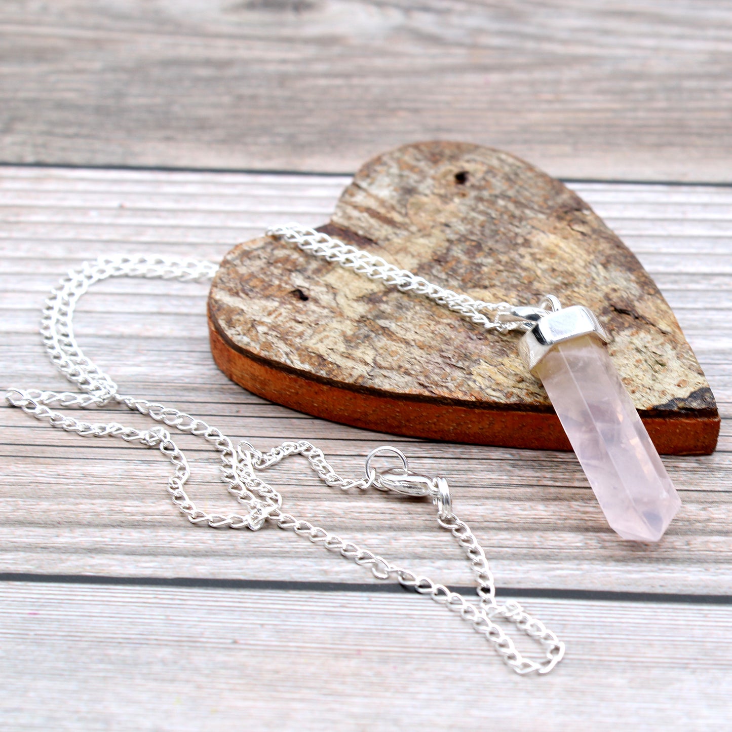 Crystal Classic Point Pendant - Rose Quartz