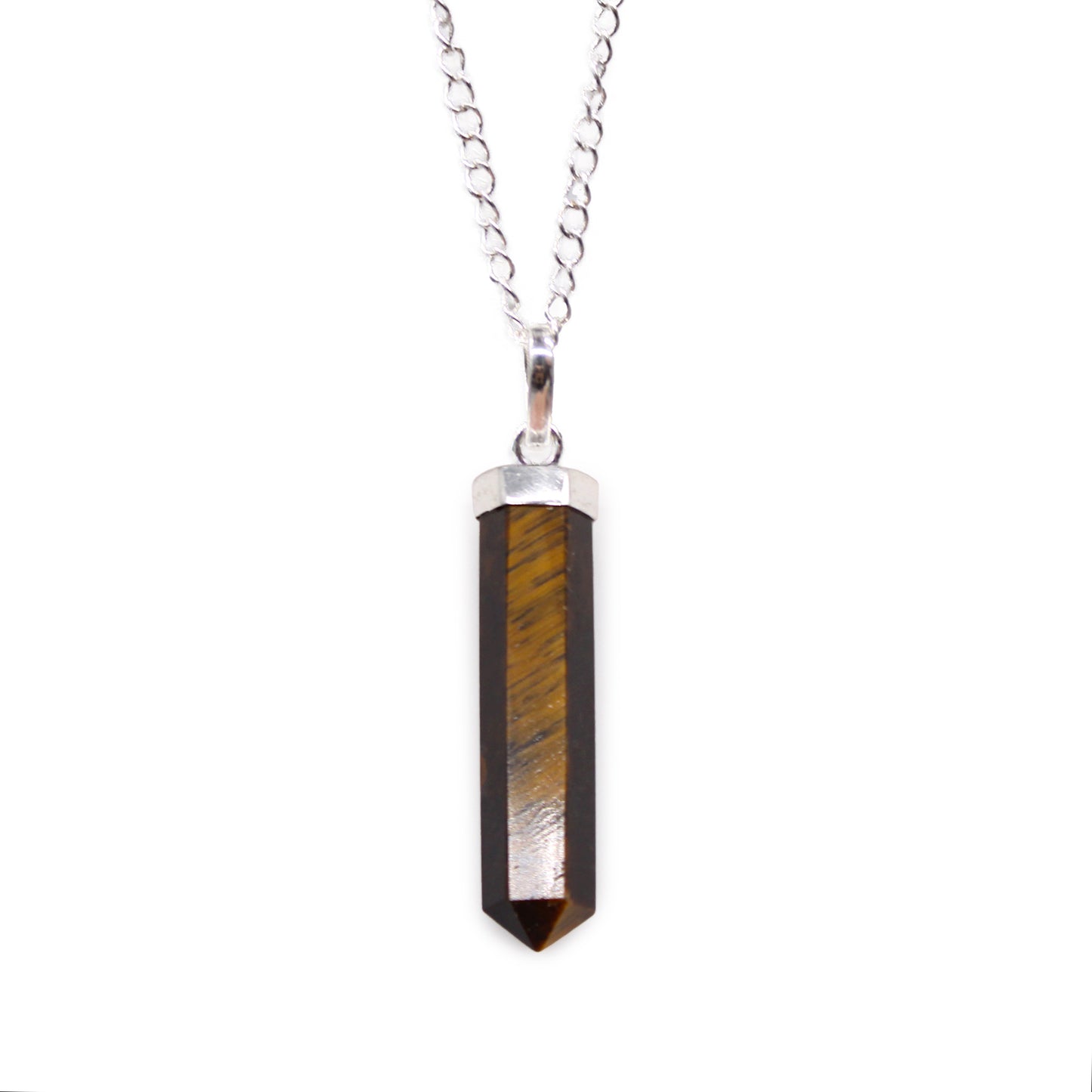 Crystal Classic Point Pendant - Tiger Eye