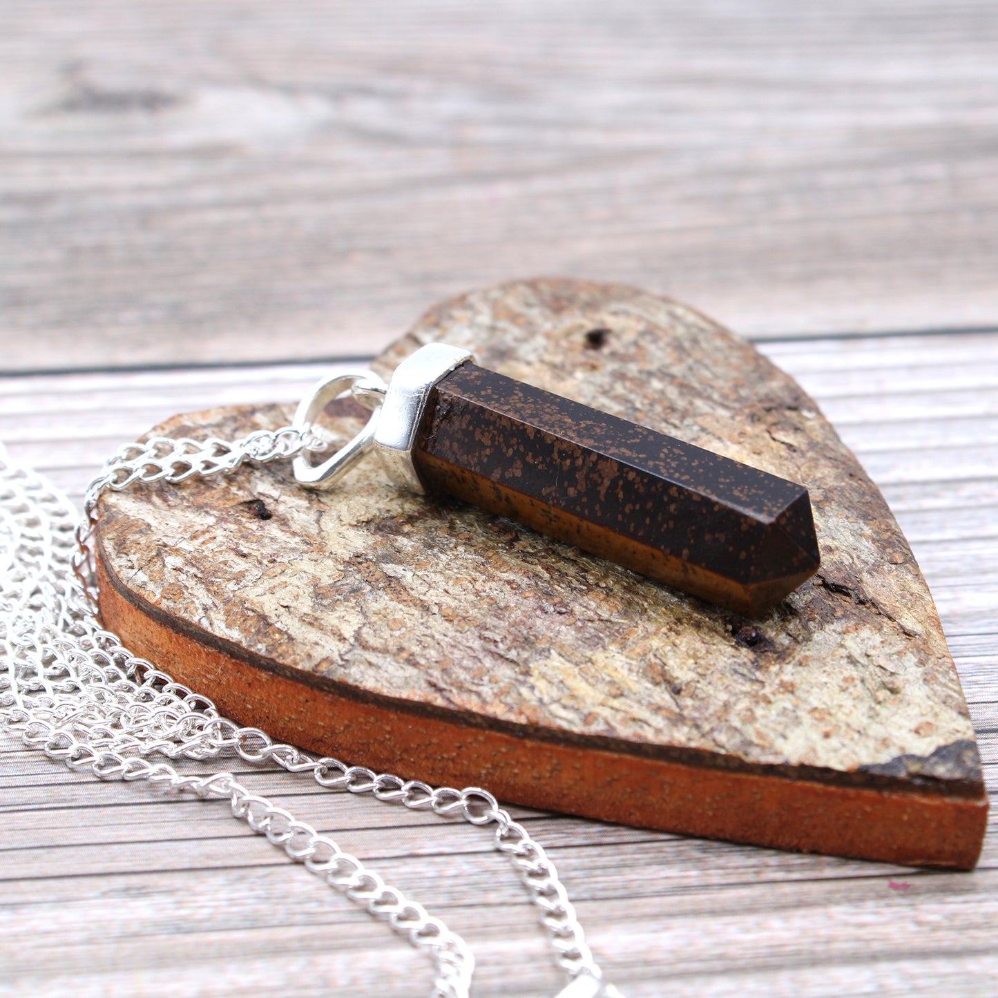 Crystal Classic Point Pendant - Tiger Eye
