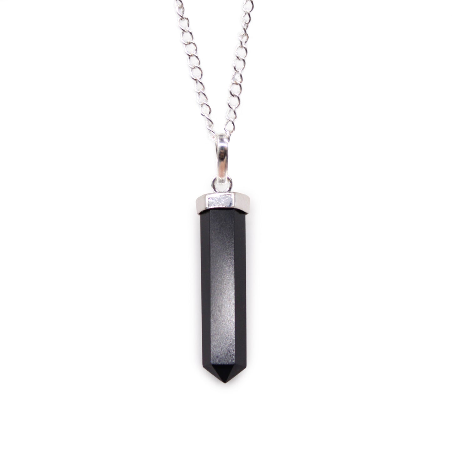 Crystal Classic Point Pendant - Black Agate