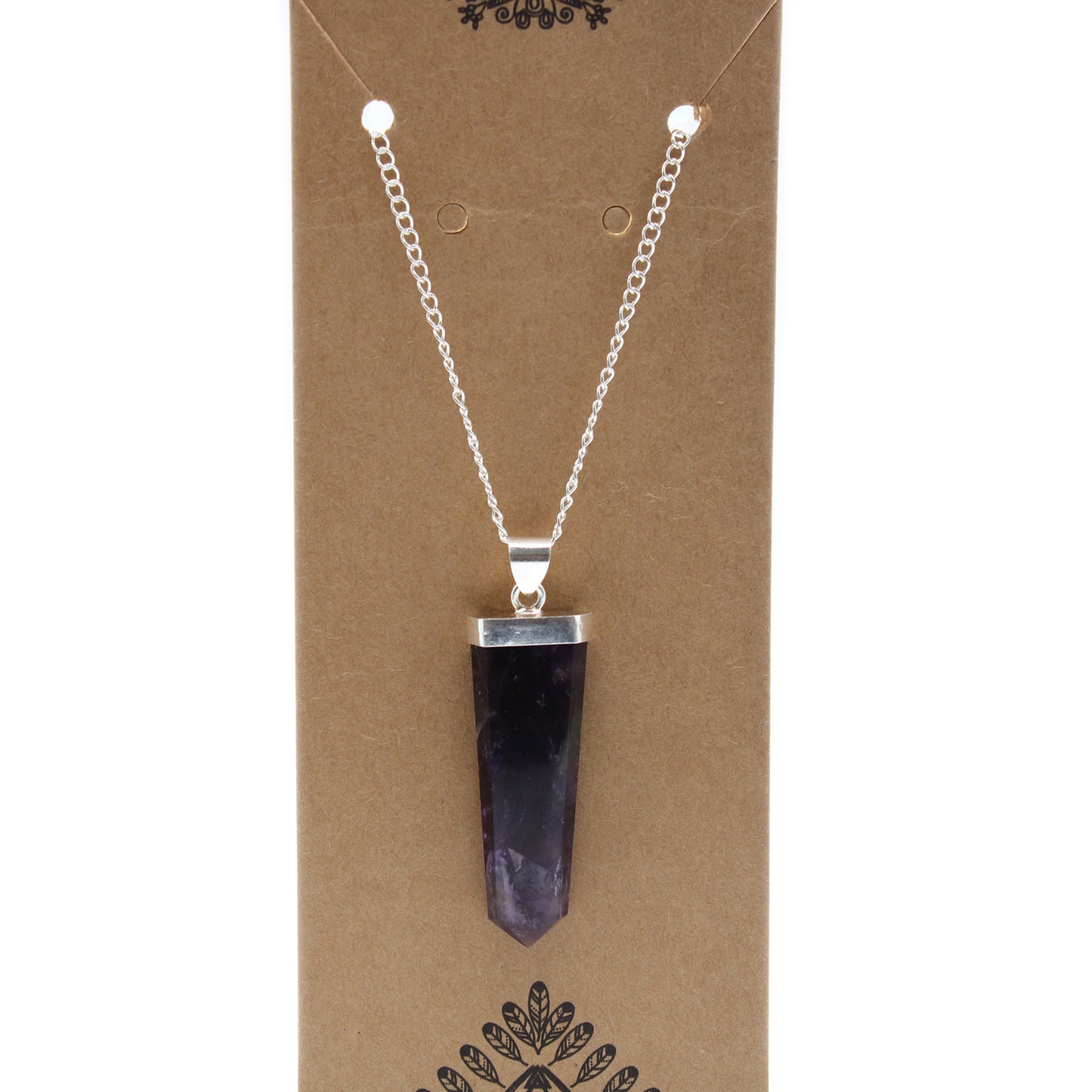Crystal Flat Pencil Pendant - Amethyst