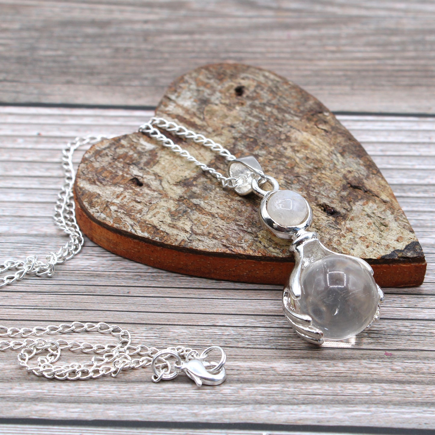 Crystal Healing Hands Pendant - Rock Quartz