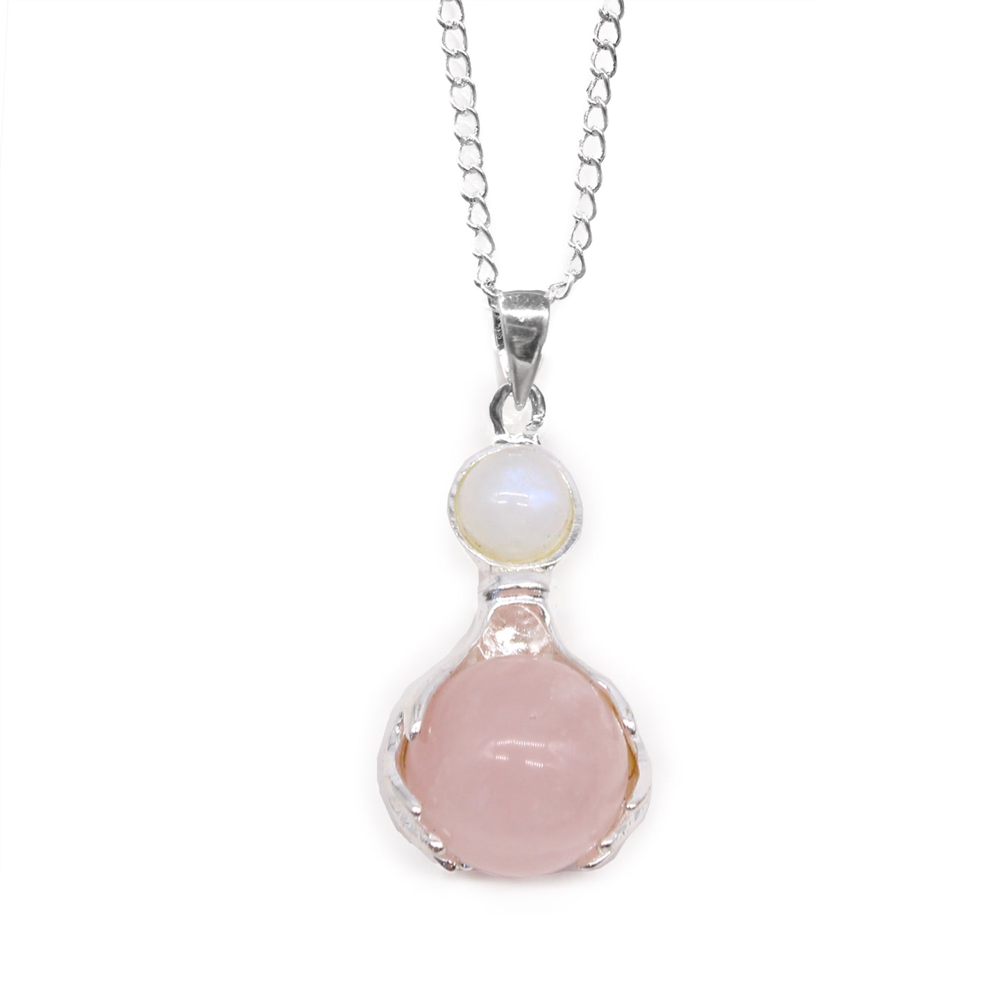 Crystal Healing Hands Pendant - Rose Quartz
