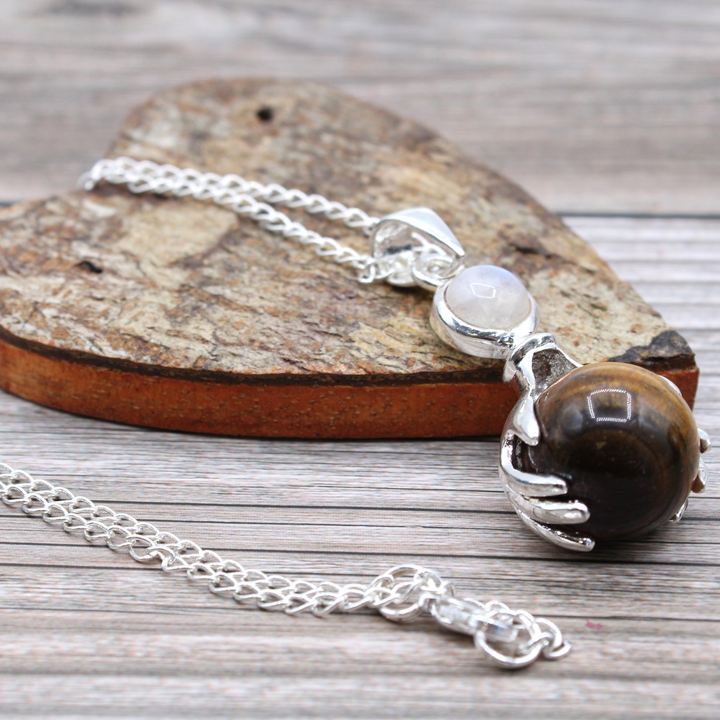 Crystal Healing Hands Pendant - Tiger Eye