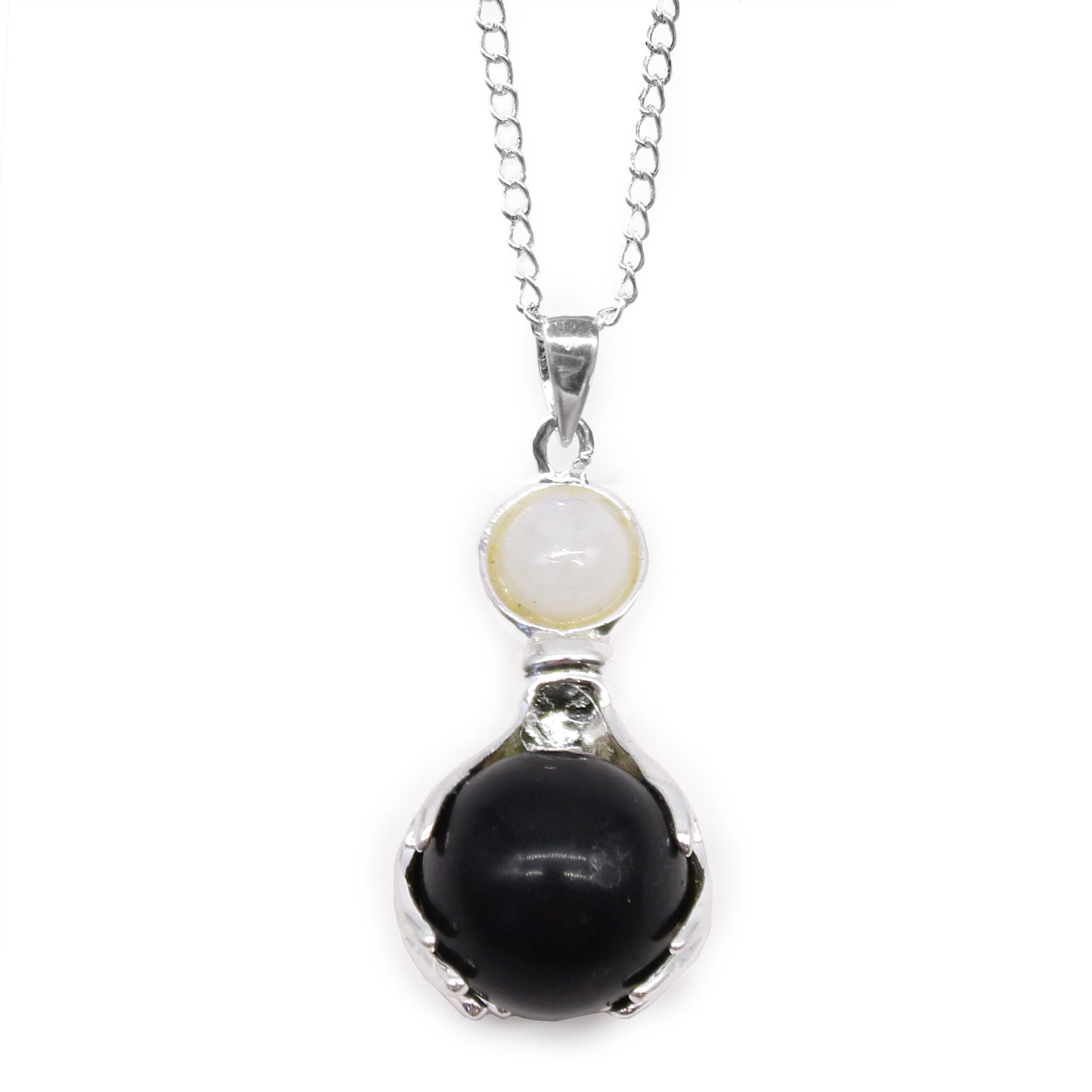 Crystal Healing Hands Pendant - Black Agate
