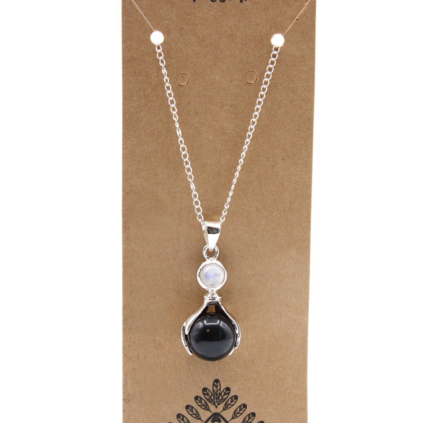Crystal Healing Hands Pendant - Black Agate