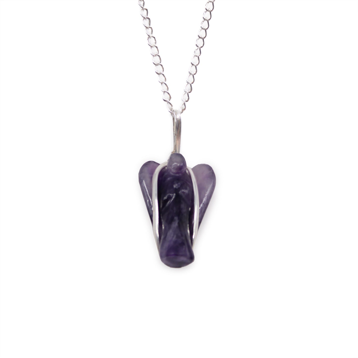 Crystal Guardian Angel Pendant - Amethyst