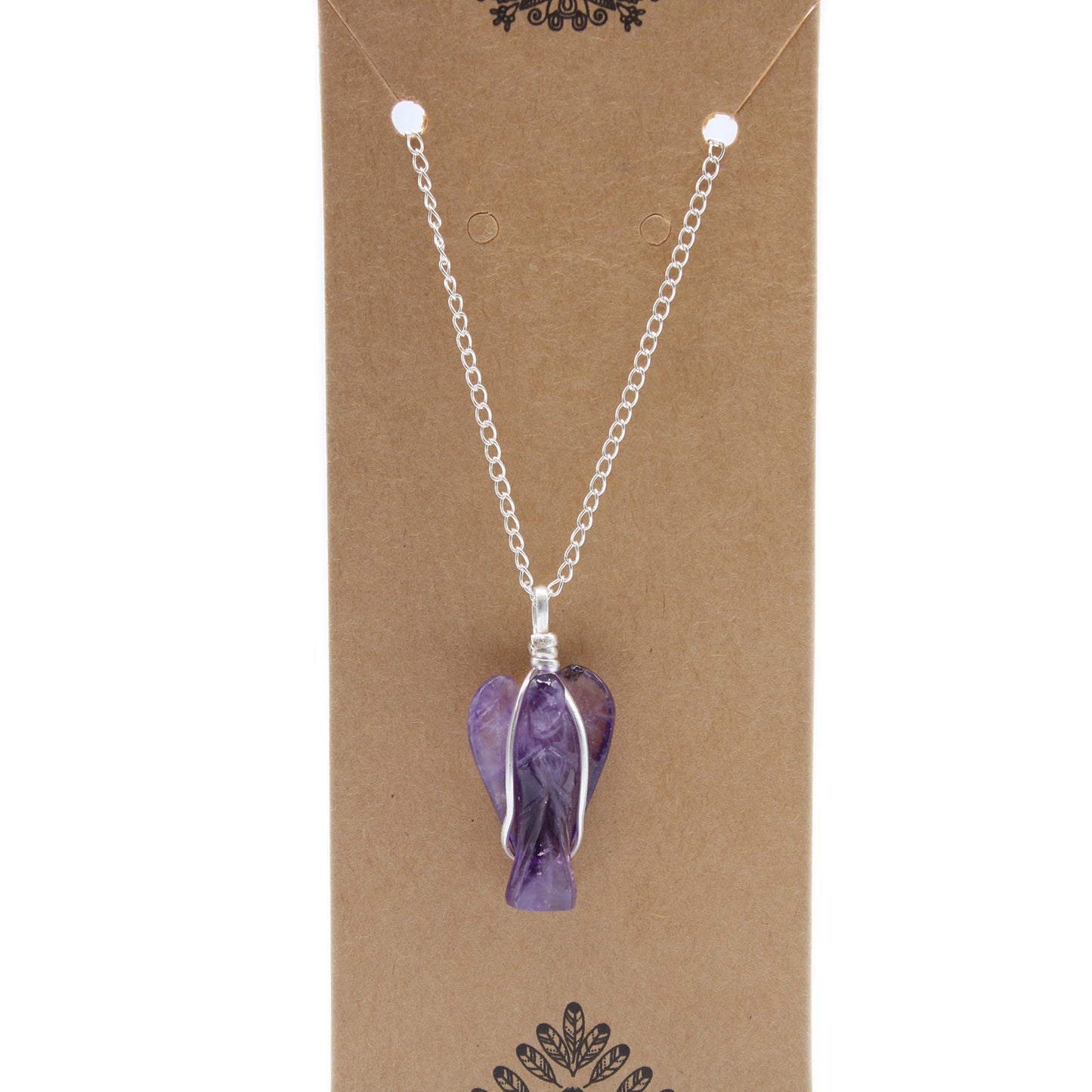 Crystal Guardian Angel Pendant - Amethyst