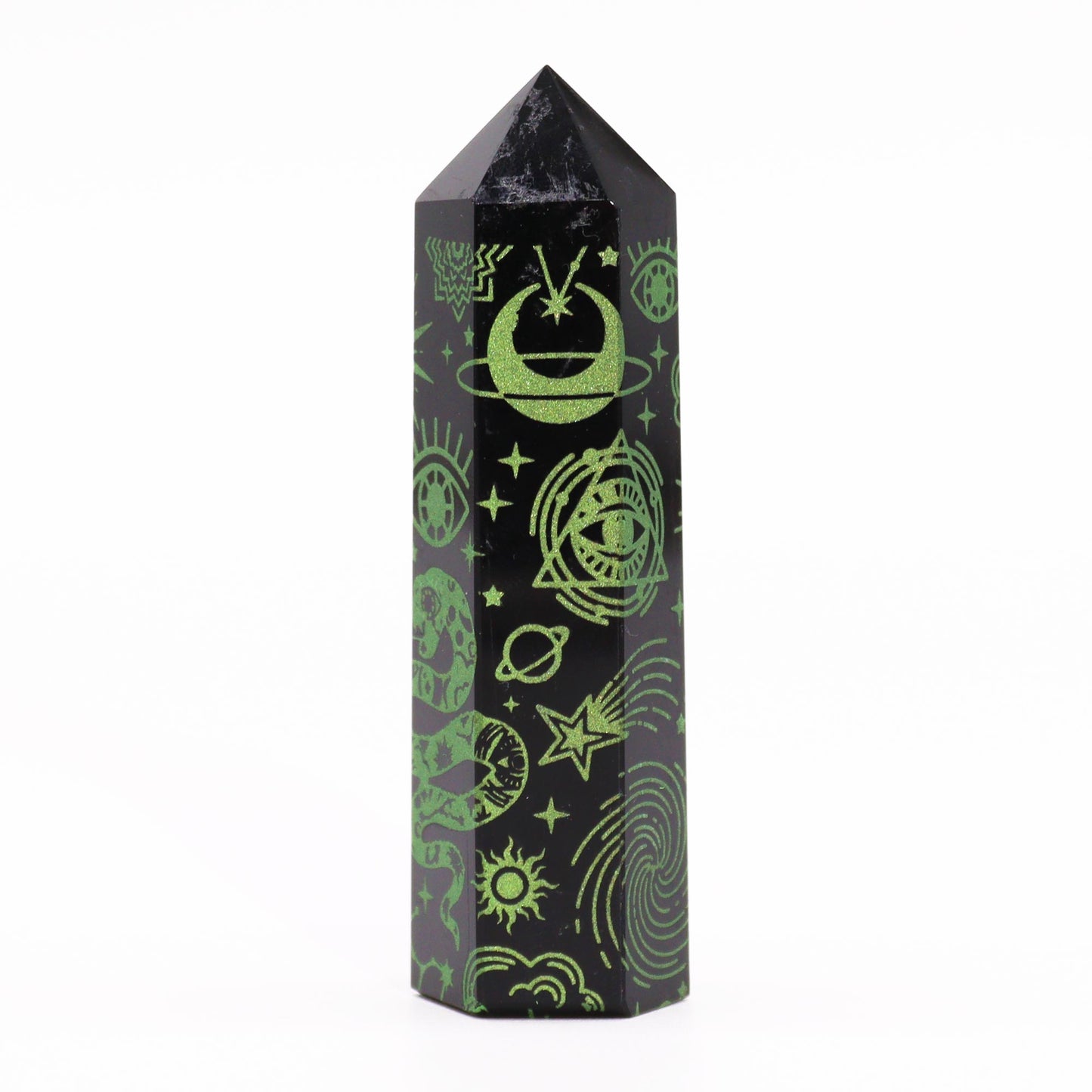 Black Obsidian Point - Mystic Story - Forest Green