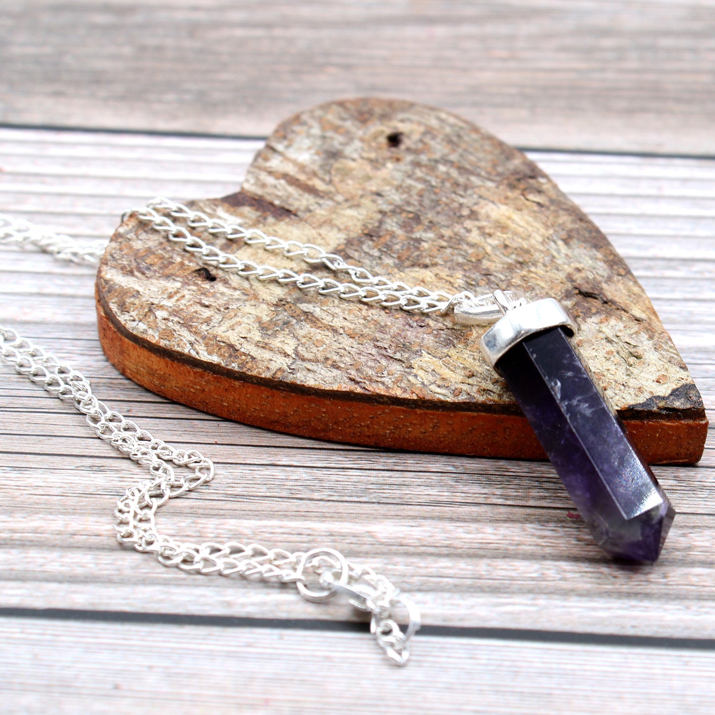 Crystal Classic Point Pendant - Amethyst