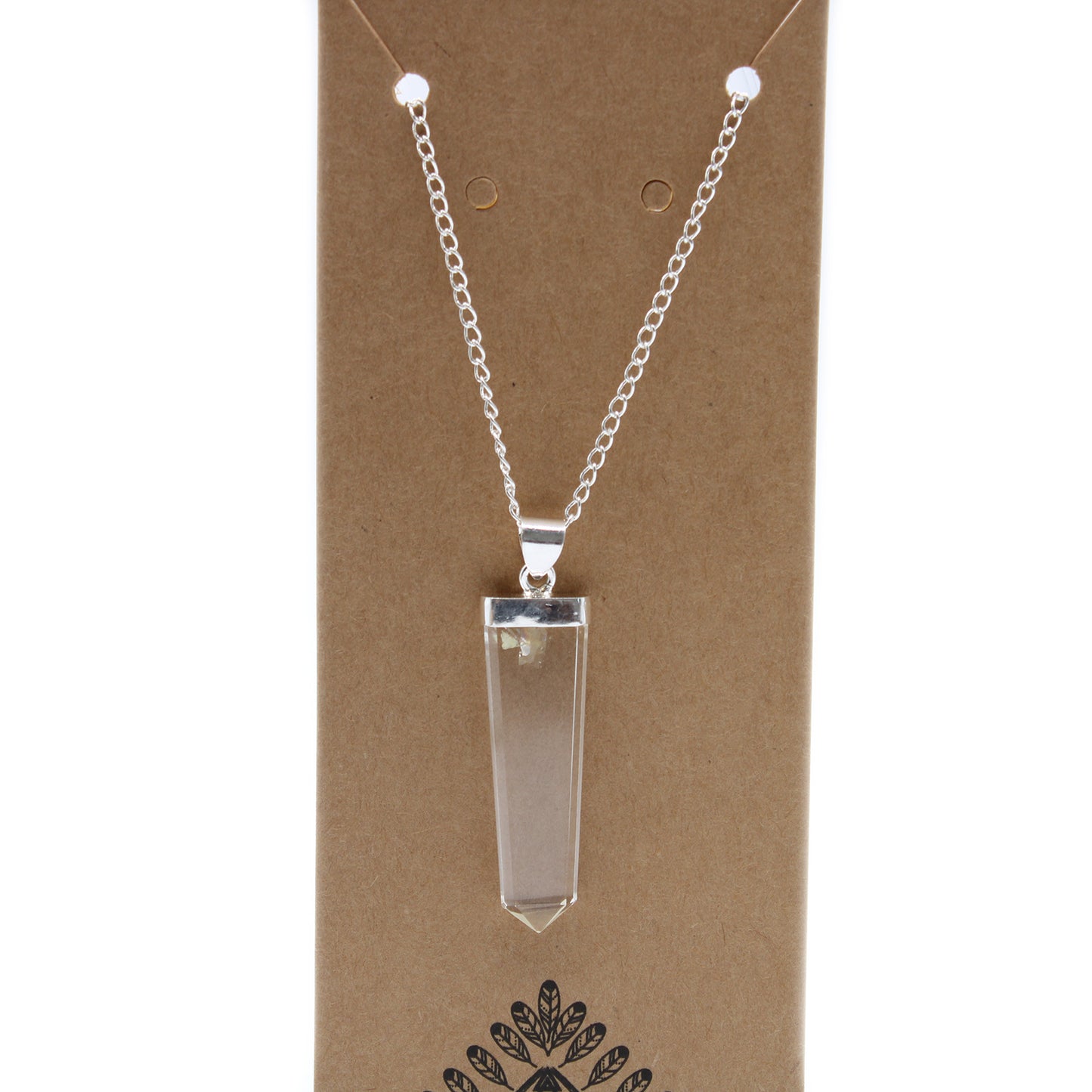 Crystal Flat Pencil Pendant - Rock Quartz