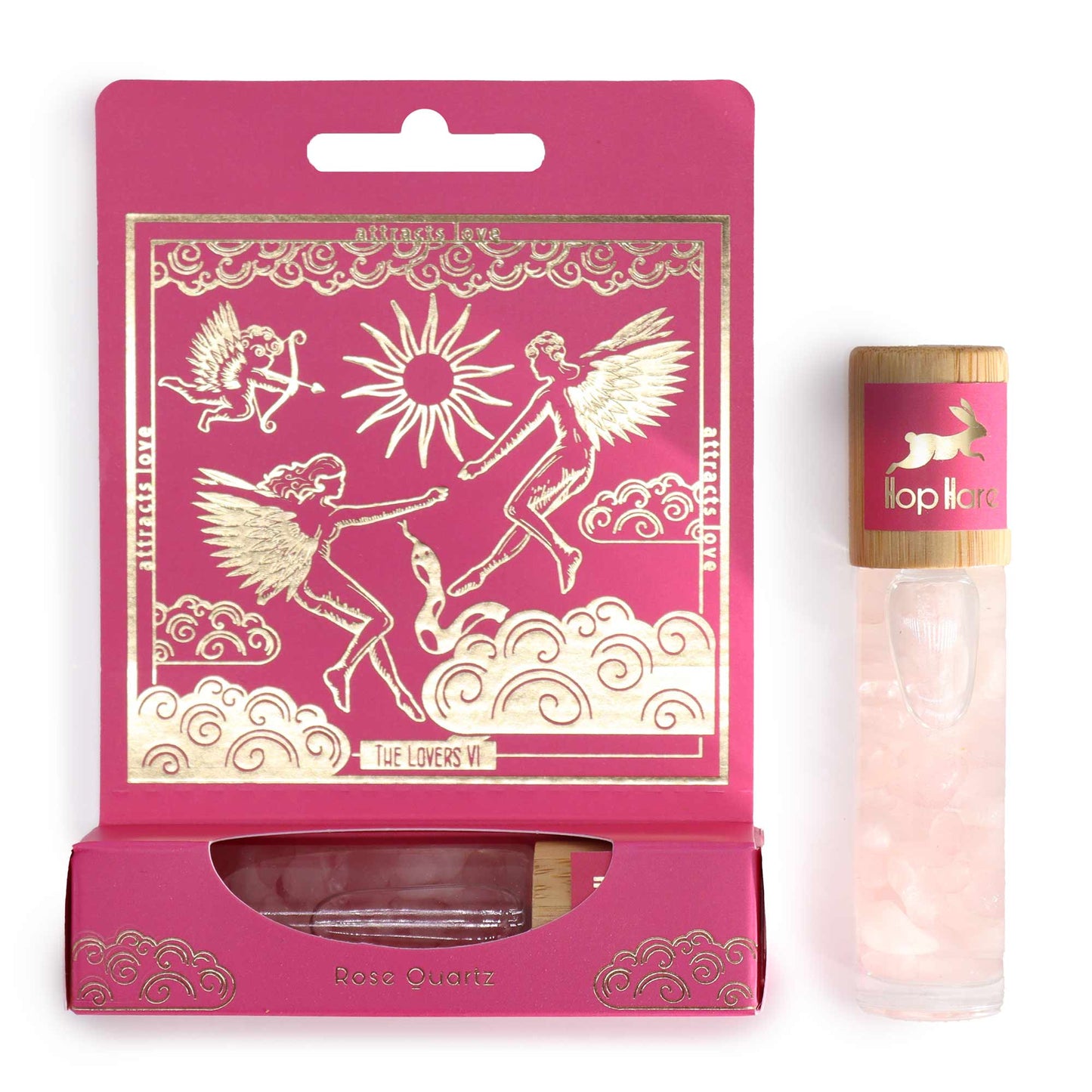 Tarot Roll On - The Lovers: Ignite Passion with Rose Quartz & Enchanting Fragrances