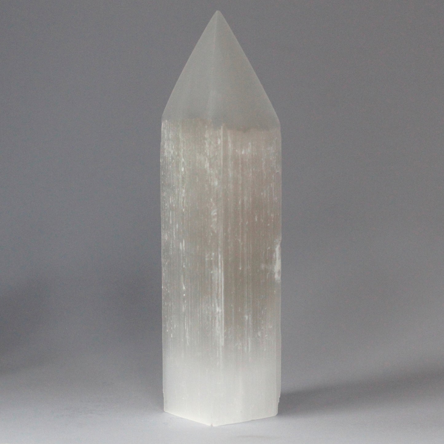 Selenite Pencil Point Tower - 20 cm | Natural Healing Crystal from Morocco