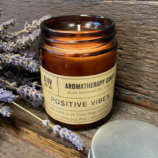 Aromatherapy Candle - Positive Vibes - Clary Sage and Peppermint