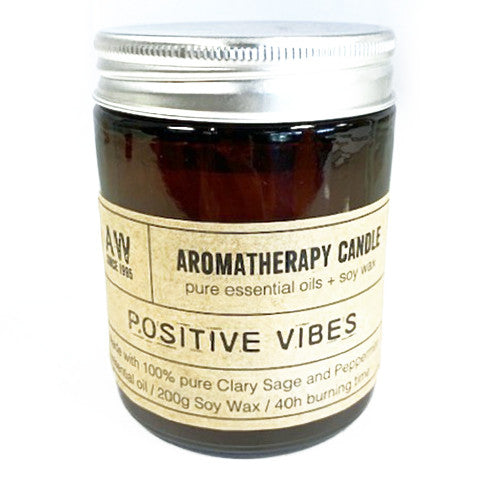 Aromatherapy Candle - Positive Vibes - Clary Sage and Peppermint